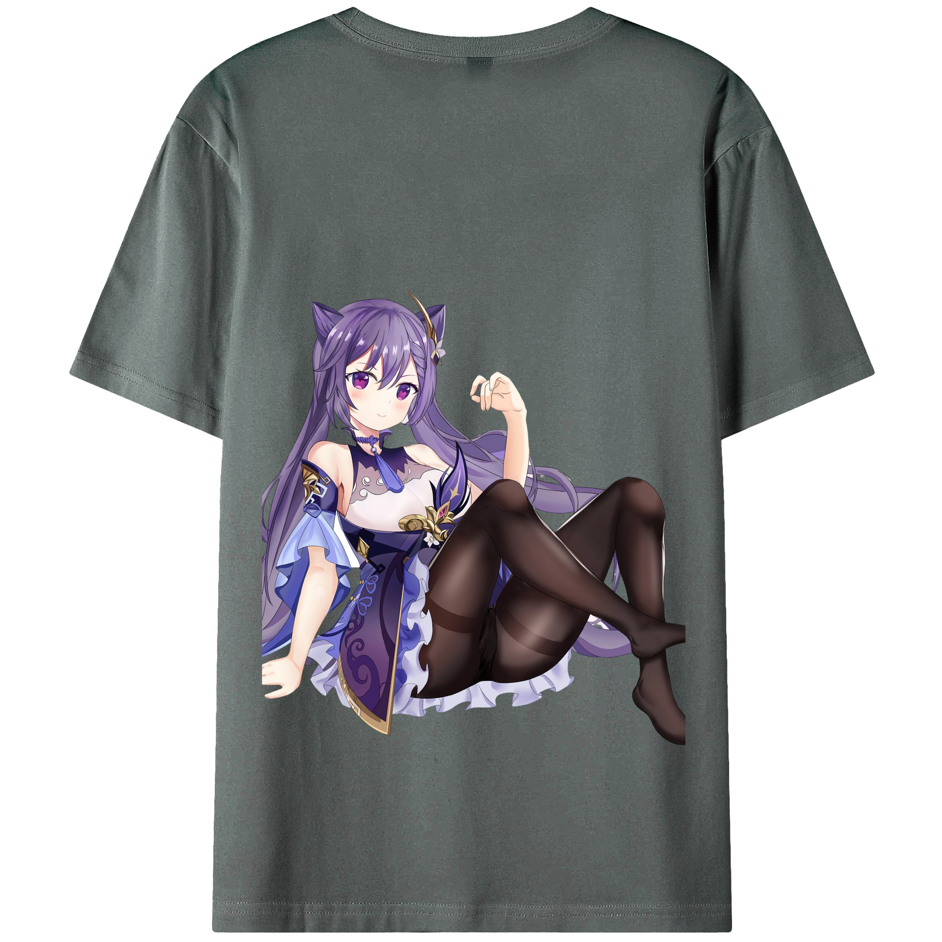 げんし神 刻晴 こくせい genshin Kokusei 綿100％半袖Tシャツ（背面プリント）